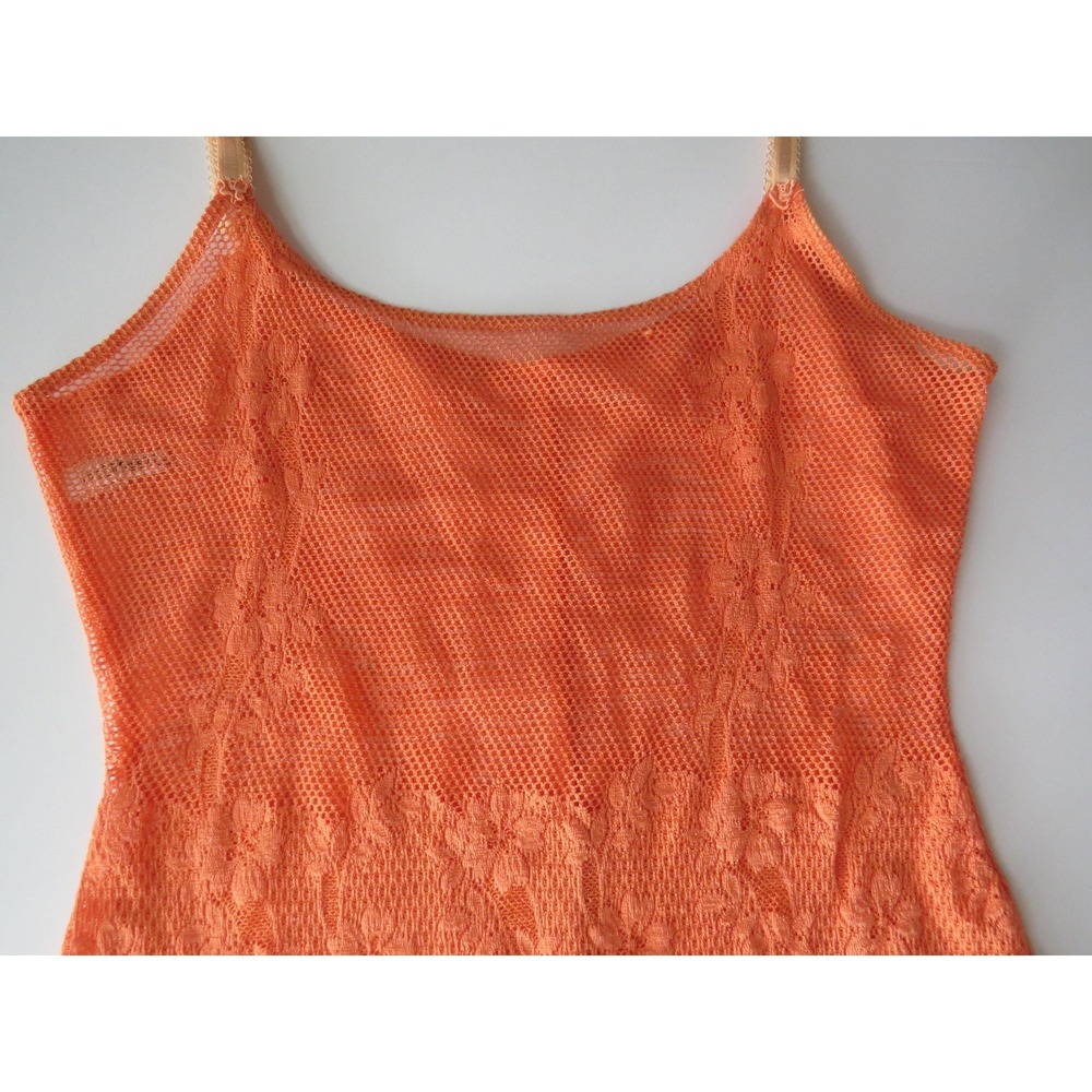 Occhi Verdi La Perla Orange Mesh Lace Camisole, Italian Vintage Made in Italy - Picture 5 of 9